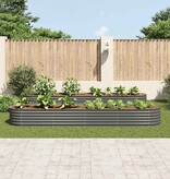 VidaXL Plantenbak verhoogd 400x80x44 cm gegalvaniseerd staal grijs
