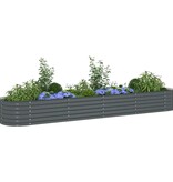 VidaXL Plantenbak verhoogd 400x80x44 cm gegalvaniseerd staal grijs
