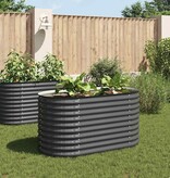 VidaXL Plantenbak verhoogd 160x80x81 cm gegalvaniseerd staal grijs