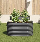 VidaXL Plantenbak verhoogd 160x80x81 cm gegalvaniseerd staal grijs