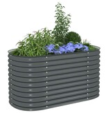 VidaXL Plantenbak verhoogd 160x80x81 cm gegalvaniseerd staal grijs