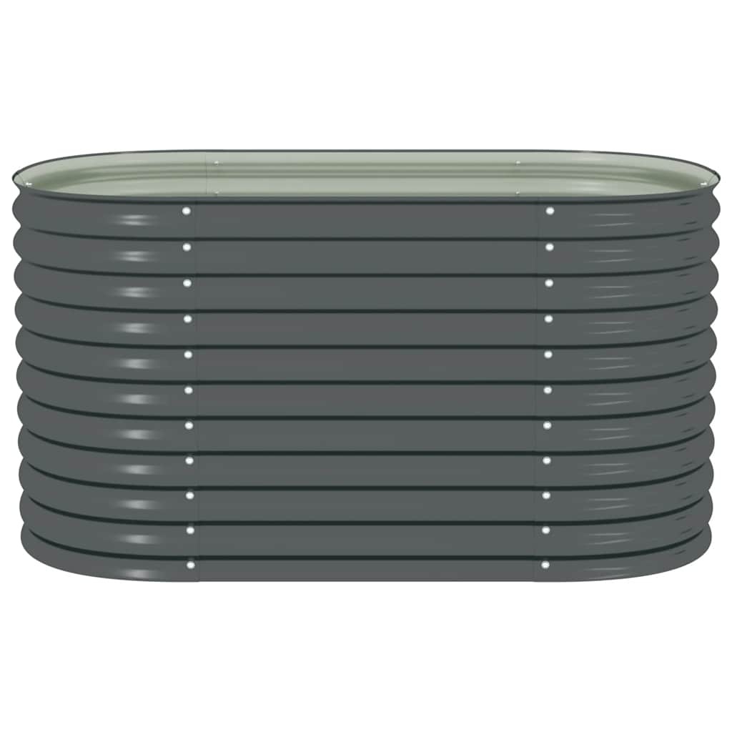 VidaXL Plantenbak verhoogd 160x80x81 cm gegalvaniseerd staal grijs