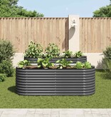 VidaXL Plantenbak verhoogd 240x80x81 cm gegalvaniseerd staal grijs