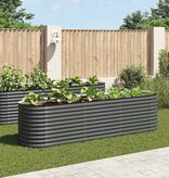 VidaXL Plantenbak verhoogd 320x80x81 cm gegalvaniseerd staal grijs