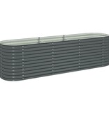 VidaXL Plantenbak verhoogd 320x80x81 cm gegalvaniseerd staal grijs