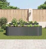 VidaXL Plantenbak verhoogd 320x80x81 cm gegalvaniseerd staal grijs