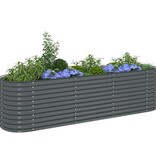VidaXL Plantenbak verhoogd 320x80x81 cm gegalvaniseerd staal grijs