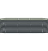 VidaXL Plantenbak verhoogd 320x80x81 cm gegalvaniseerd staal grijs