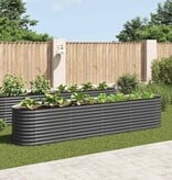 VidaXL Plantenbak verhoogd 400x80x81 cm gegalvaniseerd staal grijs