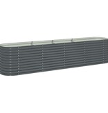 VidaXL Plantenbak verhoogd 400x80x81 cm gegalvaniseerd staal grijs
