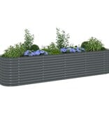 VidaXL Plantenbak verhoogd 400x80x81 cm gegalvaniseerd staal grijs