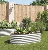 VidaXL Plantenbak verhoogd 160x80x44 cm gegalvaniseerd staal zilver