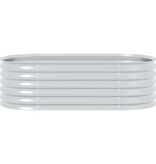 VidaXL Plantenbak verhoogd 160x80x44 cm gegalvaniseerd staal zilver