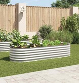 VidaXL Plantenbak verhoogd 240x80x44 cm gegalvaniseerd staal zilver