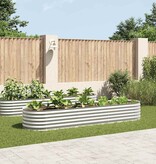 VidaXL Plantenbak verhoogd 320x80x44 cm gegalvaniseerd staal zilver