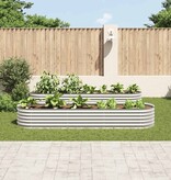 VidaXL Plantenbak verhoogd 320x80x44 cm gegalvaniseerd staal zilver