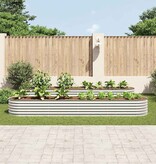 VidaXL Plantenbak verhoogd 400x80x44 cm gegalvaniseerd staal zilver