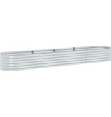 VidaXL Plantenbak verhoogd 400x80x44 cm gegalvaniseerd staal zilver