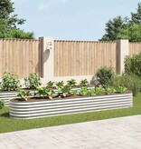 VidaXL Plantenbak verhoogd 400x80x44 cm gegalvaniseerd staal zilver