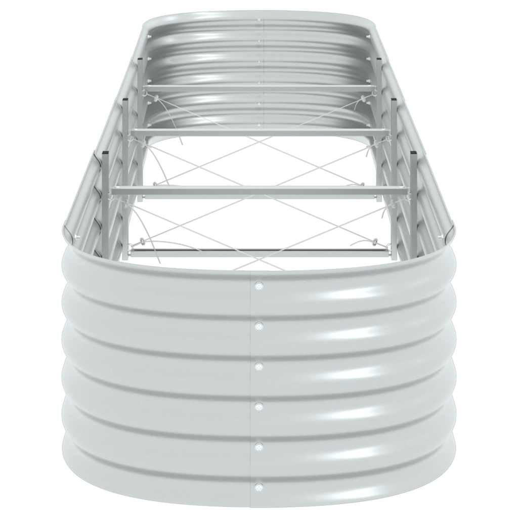 VidaXL Plantenbak verhoogd 400x80x44 cm gegalvaniseerd staal zilver