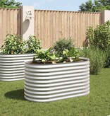 VidaXL Plantenbak verhoogd 160x80x81 cm gegalvaniseerd staal zilver