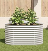 VidaXL Plantenbak verhoogd 160x80x81 cm gegalvaniseerd staal zilver