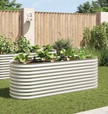 VidaXL Plantenbak verhoogd 240x80x81 cm gegalvaniseerd staal zilver