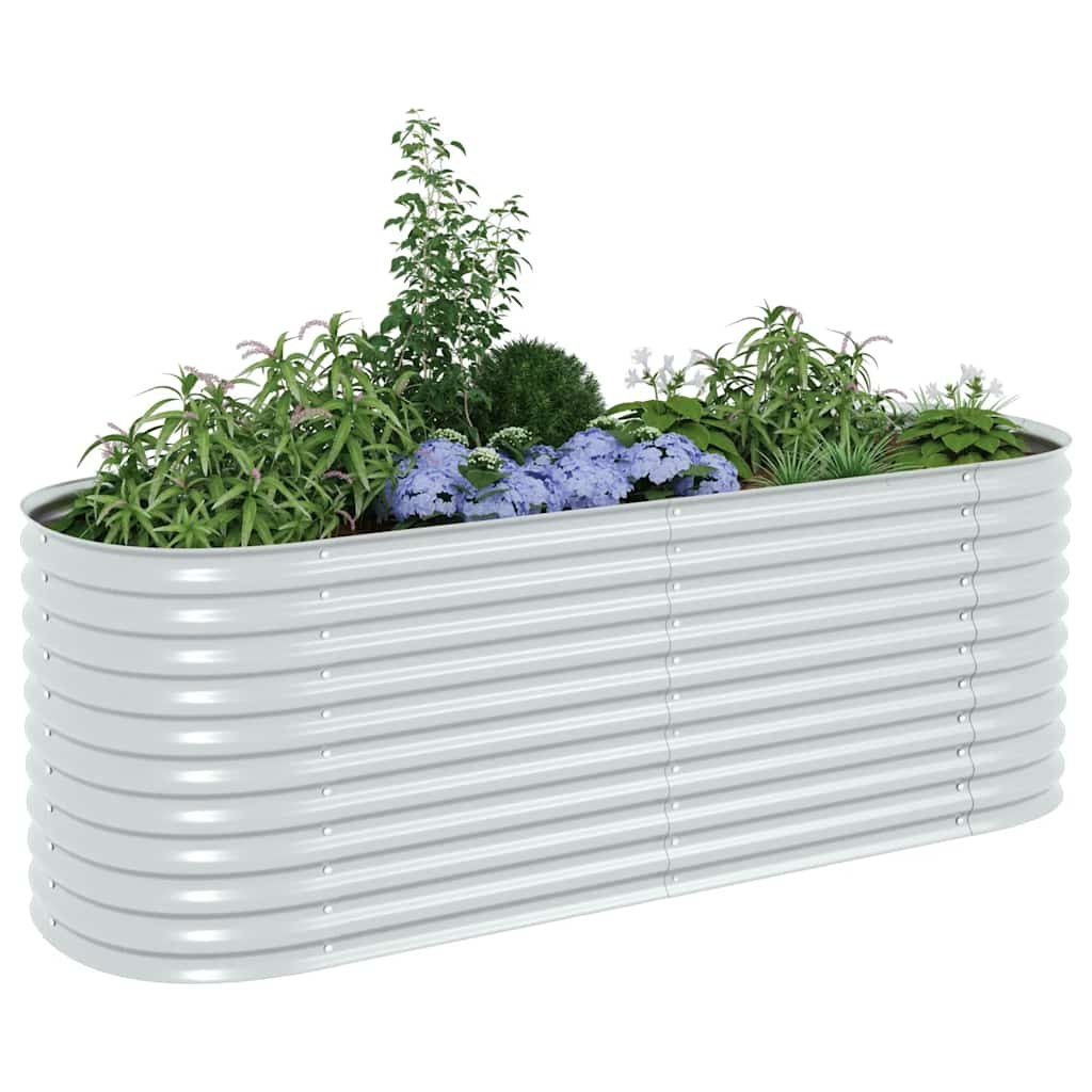 VidaXL Plantenbak verhoogd 240x80x81 cm gegalvaniseerd staal zilver