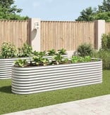 VidaXL Plantenbak verhoogd 320x80x81 cm gegalvaniseerd staal zilver