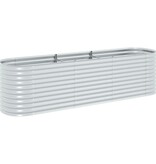 VidaXL Plantenbak verhoogd 320x80x81 cm gegalvaniseerd staal zilver