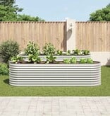 VidaXL Plantenbak verhoogd 320x80x81 cm gegalvaniseerd staal zilver