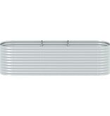 VidaXL Plantenbak verhoogd 320x80x81 cm gegalvaniseerd staal zilver