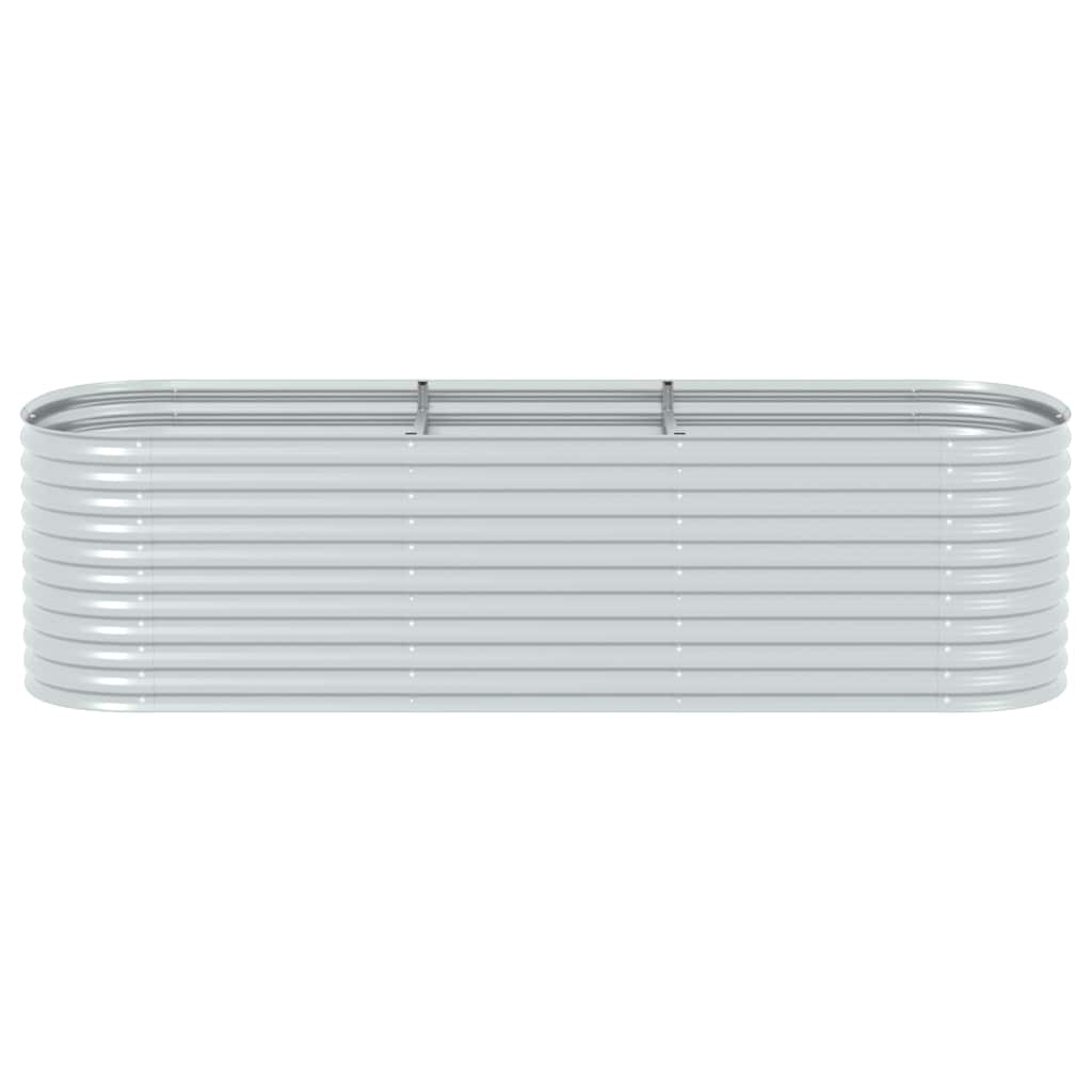 VidaXL Plantenbak verhoogd 320x80x81 cm gegalvaniseerd staal zilver