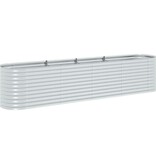 VidaXL Plantenbak verhoogd 400x80x81 cm gegalvaniseerd staal zilver