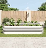 VidaXL Plantenbak verhoogd 400x80x81 cm gegalvaniseerd staal zilver