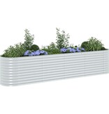 VidaXL Plantenbak verhoogd 400x80x81 cm gegalvaniseerd staal zilver