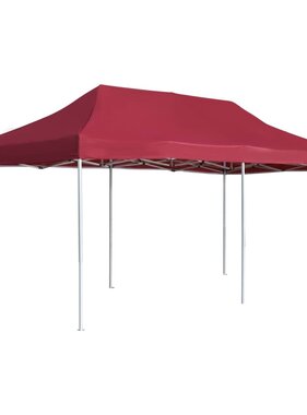 VidaXL Partytent professioneel inklapbaar 6x3 m aluminium wijnrood