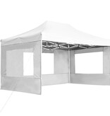 VidaXL Partytent inklapbaar met wanden 4,5x3 m aluminium wit
