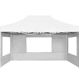 VidaXL Partytent inklapbaar met wanden 4,5x3 m aluminium wit