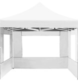 VidaXL Partytent inklapbaar met wanden 4,5x3 m aluminium wit