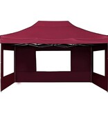 VidaXL Partytent inklapbaar met wanden 4,5x3 m aluminium wijnrood