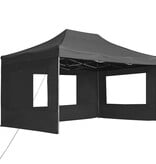 VidaXL Partytent inklapbaar met wanden 4,5x3 m aluminium antraciet