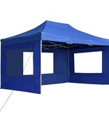 VidaXL Partytent inklapbaar met wanden 4,5x3 m aluminium blauw