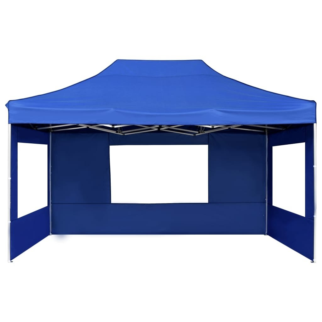 VidaXL Partytent inklapbaar met wanden 4,5x3 m aluminium blauw