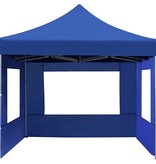 VidaXL Partytent inklapbaar met wanden 4,5x3 m aluminium blauw