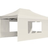 VidaXL Partytent inklapbaar met wanden 4,5x3 m aluminium crème