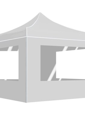 VidaXL Partytent inklapbaar met wanden 3x3 m aluminium wit