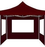 VidaXL Partytent inklapbaar met wanden 3x3 m aluminium wijnrood