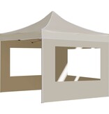 VidaXL Partytent inklapbaar met wanden 3x3 m aluminium crème