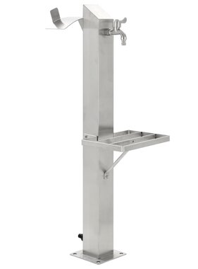 VidaXL Tuinwaterkolom vierkant 95 cm roestvrij staal